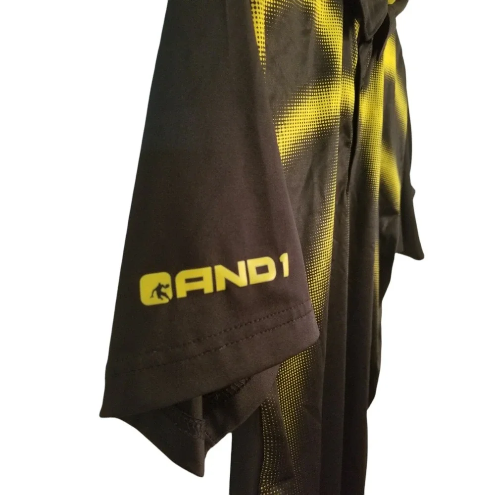 AND1 Black & yellow Shirt Sports Sleeveless men's size small, PIT TO PIT 21 IN‎